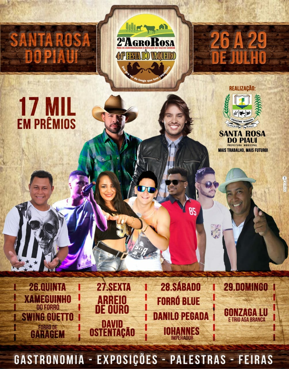 44ª Festa do Vaqueiro e 2ª AgroRosa acontece de 26 a 29 de julho em Santa Rosa do Piauí